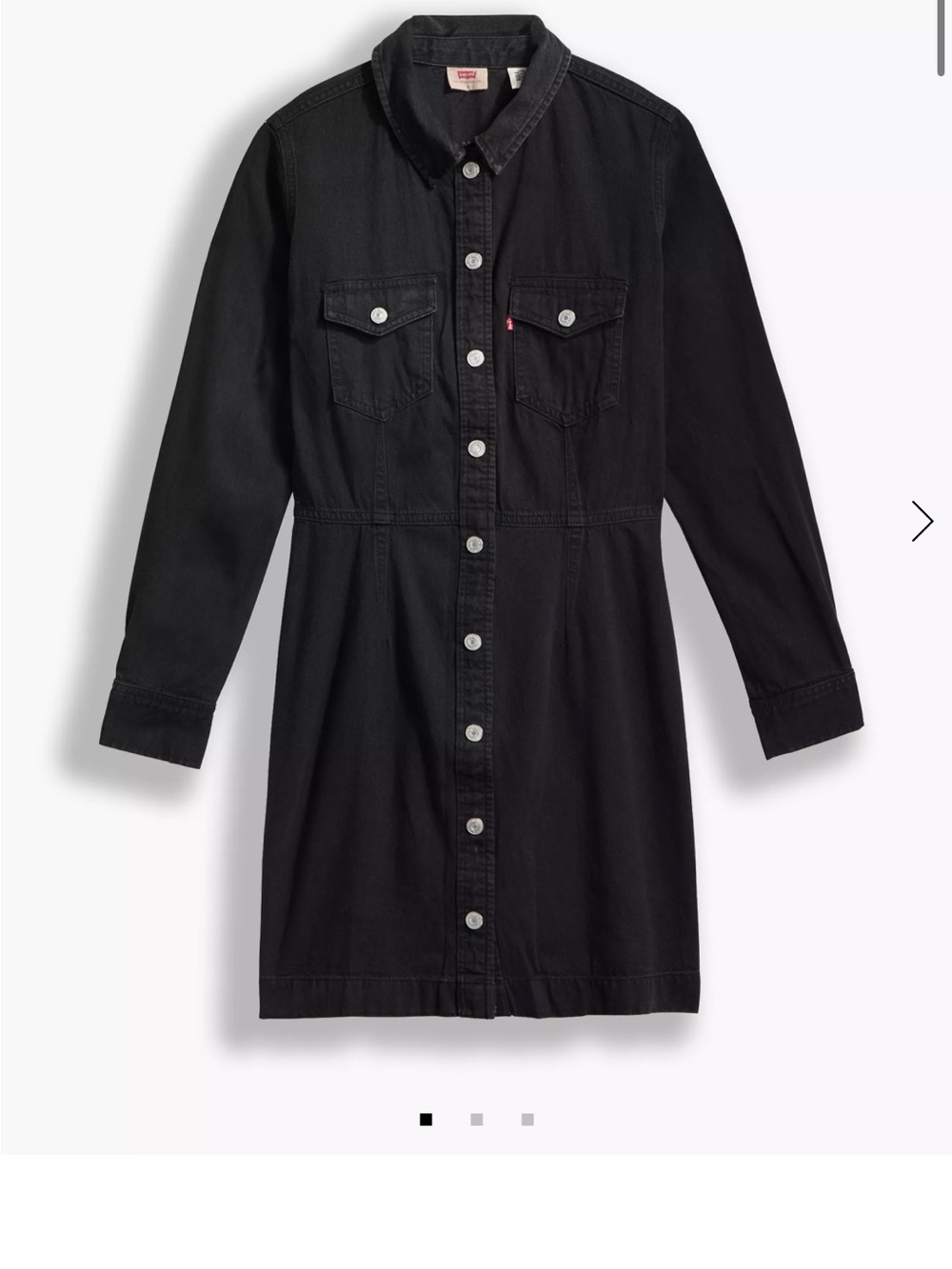 Black Button-Front Denim Dress